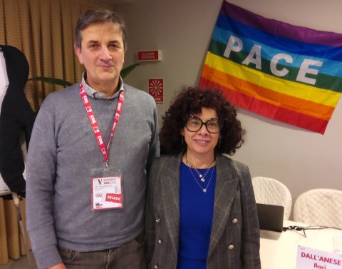 Valter Bossoni con Anna Maria Poggio, della Segreteria CGIL Piemonte.