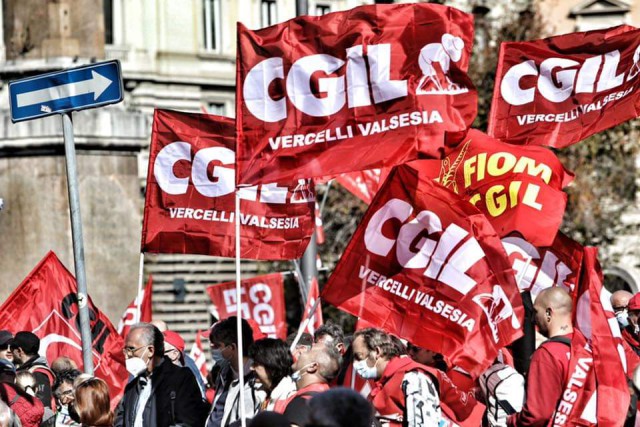 La CGIL Vercelli Valsesia alla manifestazione di Roma del 16 ottobre